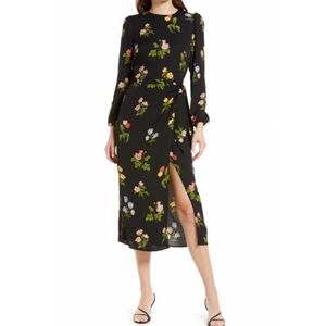 NWT Reformation Reza Midnight Bloom Midi Dress Floral